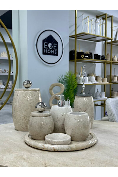 ege gross Decorative Natural Oval Beige 7-Piece Bathroom Set