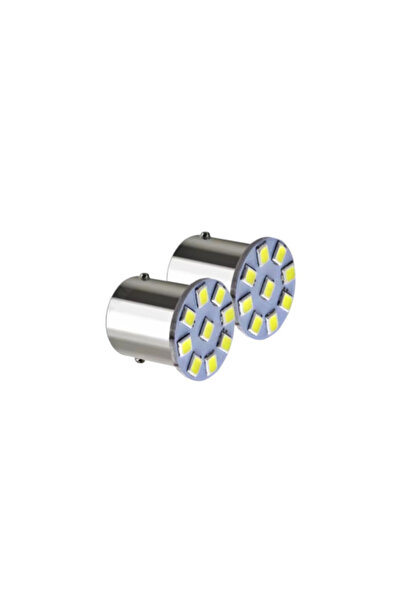 OEM Set Becuri LED Auto, Soclu BA15S, 9 SMD 1210, 180 Lumeni, 24V, Alb