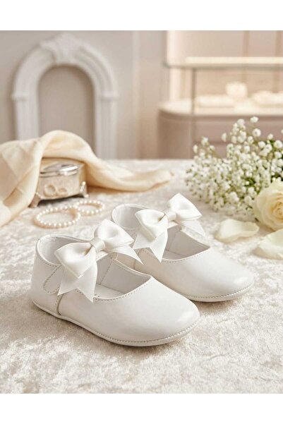 hira kids collection KIZ BEBEK BÜYÜK FİYONK DETAYLI KAYDIRMAZ YUMUŞAK TABAN P...