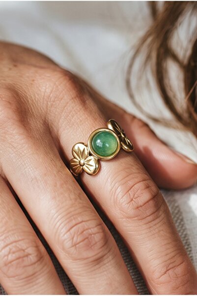 NBS Beautiful Naturel Stones خاتم أفنتورين الفولاذي قابل للتعديل