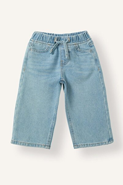 DeFacto Wide Leg Elastic Waist Lace-Up Jean Trousers Baby Girl H7103A526Au