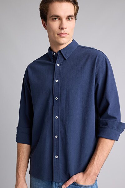 DeFacto Relax Fit Buttoned Collar Cotton Long Sleeve Shirt H4845Ax26Au