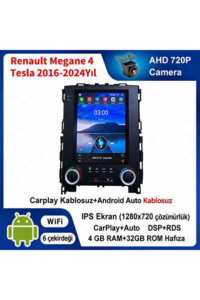 CONION Renault Megane 4 Tesla 2016-2024 Yıl uyumlu 4GB Ram 32GB Rom Hafıza An...