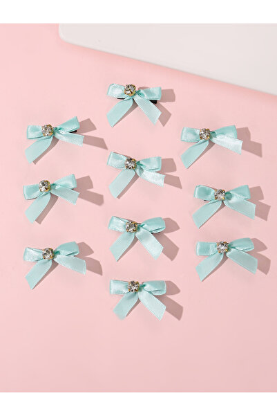 Take Two By Styli Pack of 10 Girls Green Bow Rhinestones Embellished Hair Acc...
