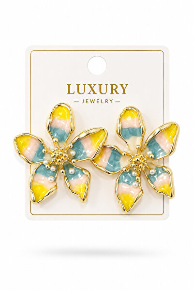 cityvision Yellow Color Stone Vip Model Flower Design Steel Earrings