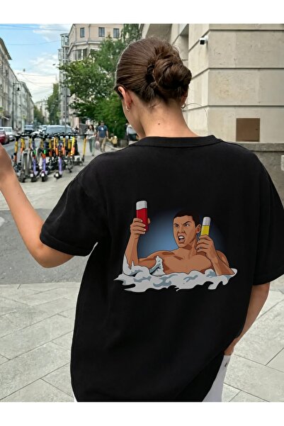 Generic Brand Angry Man Holding Two Drinks in Water,casual wear,women's t-shi...