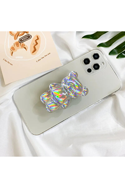 Choice6 2 Korea Aurora Laser Bear Cell Phone Holder Grip Tok Bracket for iPho...
