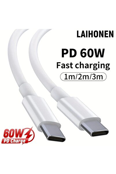 Choice5 3m white 2pcs LAIHONEN 1/2PCS 3.3/6.6/10FT USB-C to C Fast Charging C...