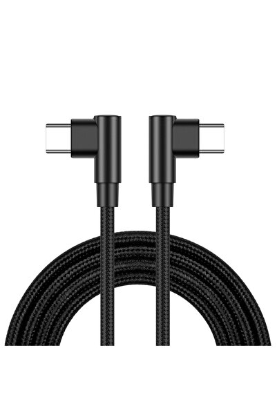 choice2 0.25m Black 90 Degree USB C to USB C Cable, 60W Fast Charging Right A...