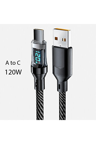 choice2 1m USB A to USB C 120W LED Power Display USB C Cable PD Fast Charging...