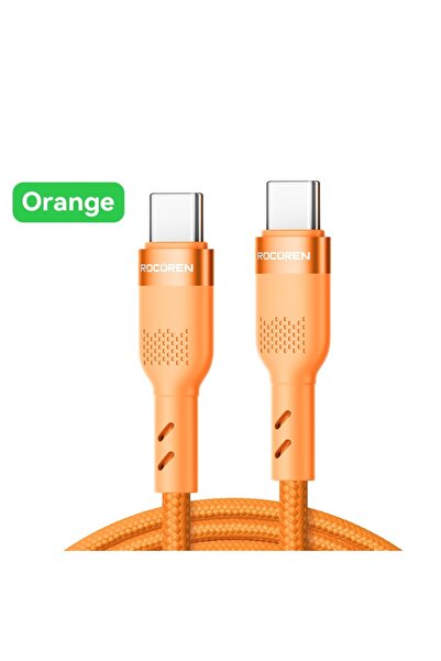 Choice1 Type-C to Type-C 1m Orange Rocoren USB Cable PD60W USB C to Type C Ca...