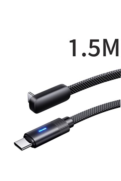 choice2 Black 1.5M Dual USB C Cable 100W 90Degree Elbow PD Fast Charging Phon...