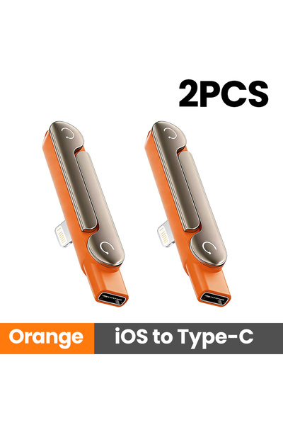 Choice4 Orange-2pcs 27W Lightning Phone Charging Bracket Adapter With Foldabl...
