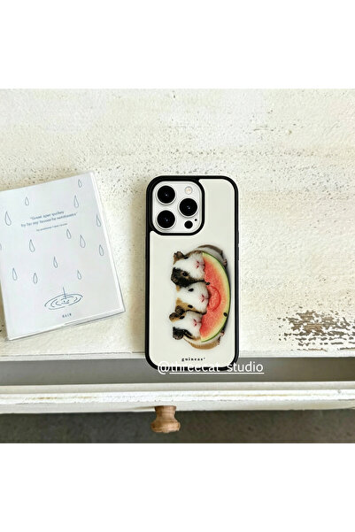 Choice20 iPhone 15 Pro 1 Korean Ins Guinea Pig Eat Watermelon Phone Case For ...