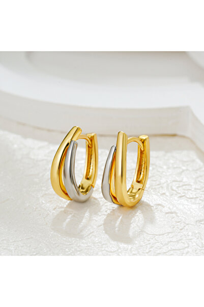 choice2 Gold Double Colors Minimalist Bicolor Double Circle Hoop Huggies Earr...