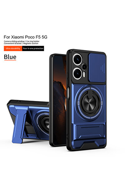 Choice3 Poco F5 Case & Holder SJZJ blue Armor Shockproof Phone Case For Poco ...