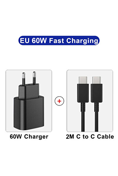 Choice3 EU 2IN1 Black2 60W Super Fast For Charger For S26 S25 S24 S23 Ultra 5...