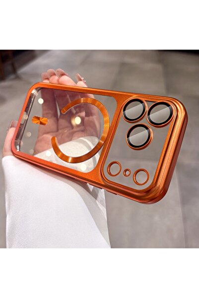 Choice10 iPhone17 Pro Orange Luxury Matte for Magsafe Soft Plating Clear Case...
