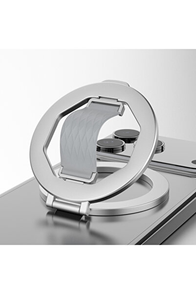 Choice حامل هاتف مكتبي فضي قوي مغناطيسي لـ Magsafe، قابل للطي ومحمول مع حلقة ...
