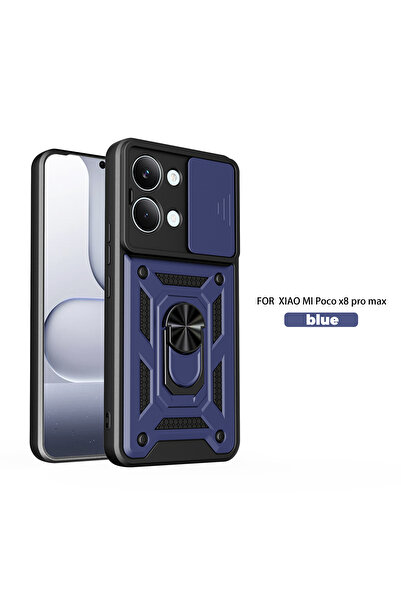 Choice14 Poco X8 Pro Blue Shockproof Armor Case For Mi POCO X8 Pro Max Car Ho...