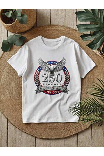 9JY 1776-2026 Unisex Patriotic Loose Short-Sleeve Printed T-Shirt, U.S. 250th...