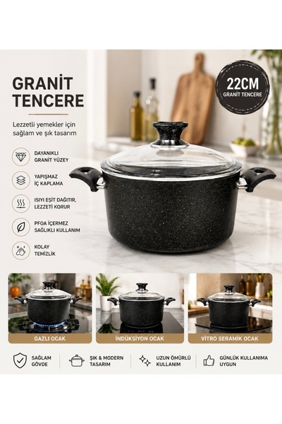 SELÇUK Luxury Granite Pot 22 cm