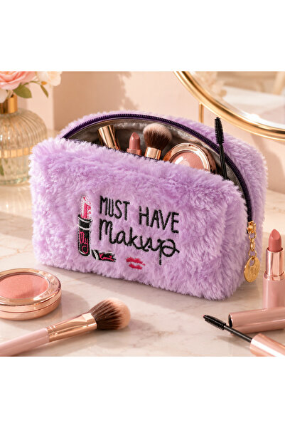nnevora Plush Pen Holder and Makeup Bag Zippered Multi-Purpose Organizer Bag ...