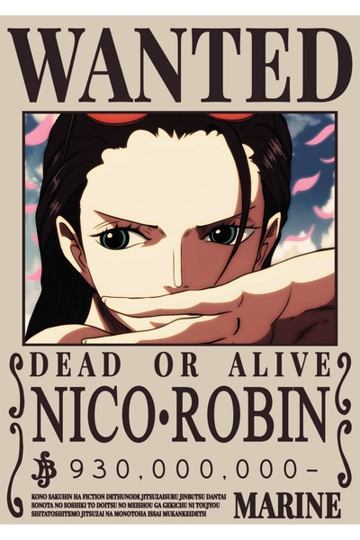 OEM Постер One Piece Нико Робин, Аниме декор, Премиум хартия 250гр, Формат А4