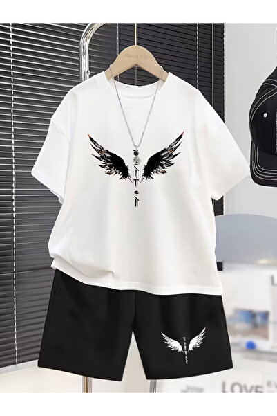 Joetsu Special Black Printed Oversize Tshirt Shorts Set