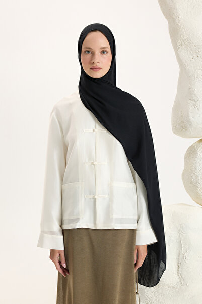 Qef Daily Cotton Şal Siyah