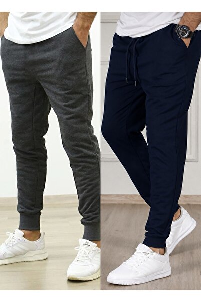 TORUK MAKTO Set de 2 pantaloni de trening unisex cu tiv cu nervuri Jogger, cu...