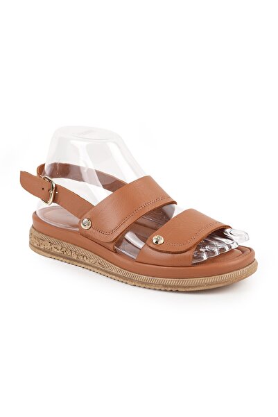 Mammamia Women's Sandals Daily Genuine Leather Double Strap Anatomical Flat S...