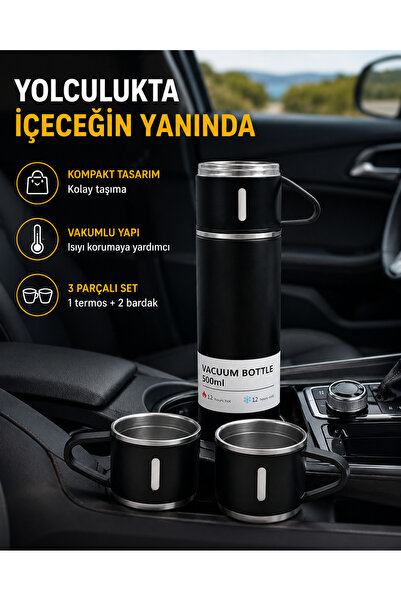 teknotrust Preminium 500 ml Stainless Steel Thermos Set – Leak-Proof, Vacuum-...