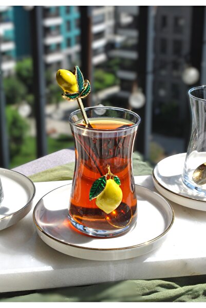Qualitev 18 Piece Lemon Decorated Tea Set Lemon Tea Set