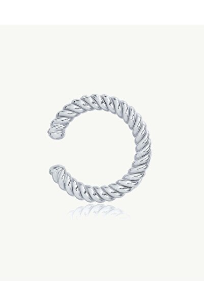 Stemma Jewelry Cercei Cercel Rope Ear Cuff din Argint 925, Placat cu Rodiu