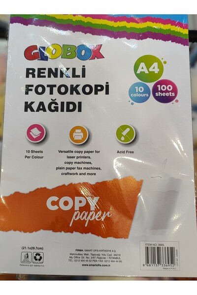 ada çanta kırtasiye Colored 100 Sheets A4 Paper 10 Colors By44132