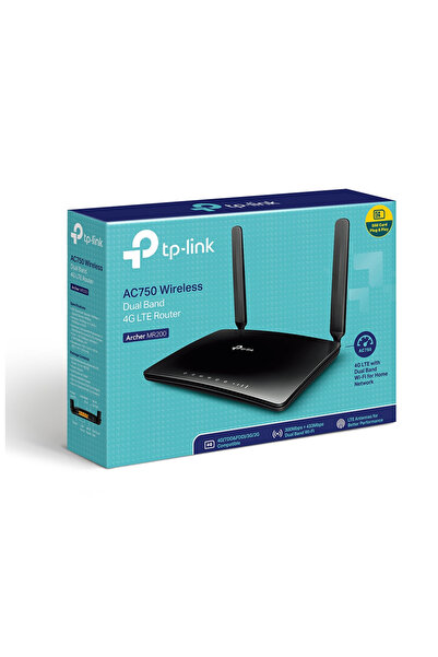 TP-LINK ARCHER MR200, AC750, 4Port, 750Mbps, Dual Band WiFi, Masaüstü, LTE Micro Sim Kart Takılabili