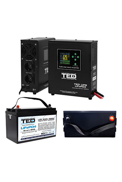 TED Electric Pachet UPS 900VA/500W WALL Runtime Extins cu Acumulator Extern L...