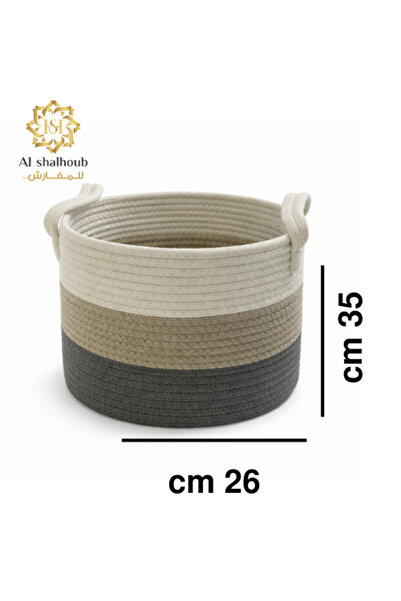 Generic Brand Modern Gradient Color Cotton Rope Storage Basket - 26X35 cm - S...