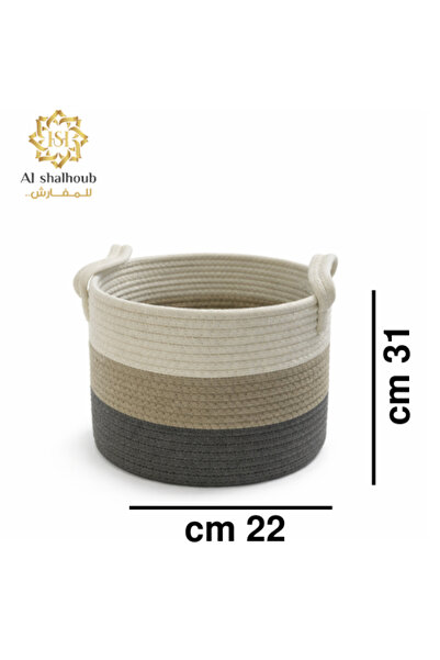 Generic Brand سلة تخزين بخوص قطنية بتدرج لوني عصري – مقاس 26×35 سم - مقاس وسط