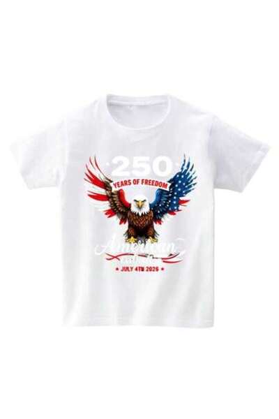 2BIR 250 Years Of Freedom Patriotic T-Shirt 1776-2026, American Bald Eagle Fl...