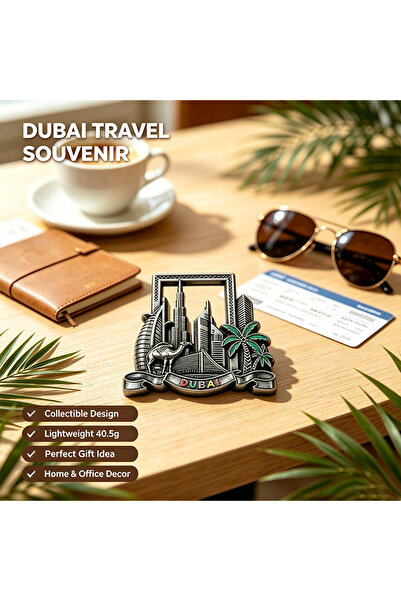 NUJET R492 Dubai City Landmark Metal Fridge Magnet Burj Khalifa Sailing Hotel...