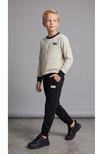 Pafim Boys' Striped Tracksuit Set, Seasonal Two-Piece Set, 5-12 Years Old
