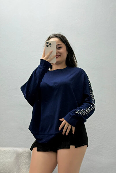BELENDİR Women's Staple Detail Modal Sweat Navy Blue