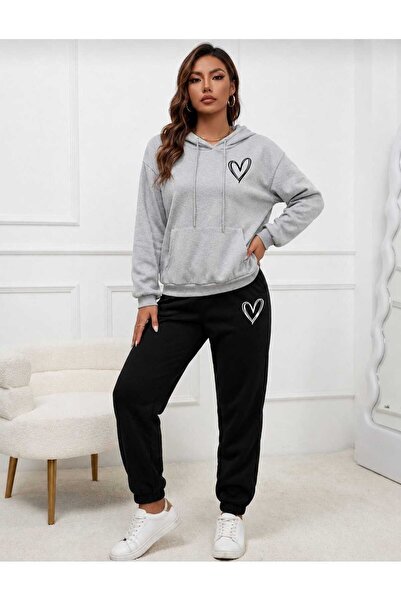 CLOTHES33 Hooded Tracksuit 2-Piece Combination Winter Sharpened Minimal Heart...