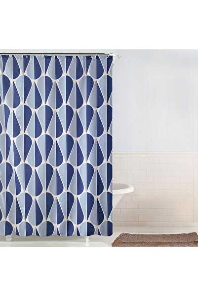 Zâna Casei Ciel Blue Shower Curtain with Droplet Pattern 180x180cm