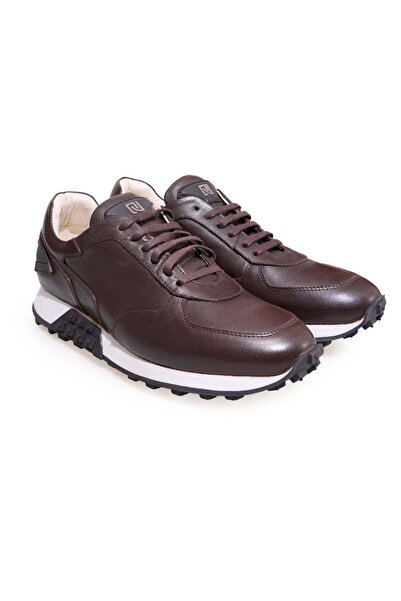 FRANCO CALVANI Brown Lace-Up Genuine Men's Shoes