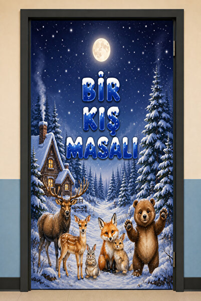 PROMISEBACKDROP2 190X75Cm Elastic School Classroom Door Drape, a Winter Tale,...