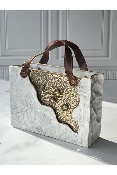ROSSEV Τσάντα σε σχήμα βάζου με λεπτομέρειες από αντίκα μάρμαρο