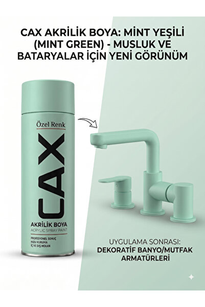 caxcolors CAX Akrilik Sprey Boya 400ml - Musluk, Mutfak & Banyo Batarya Yenil...